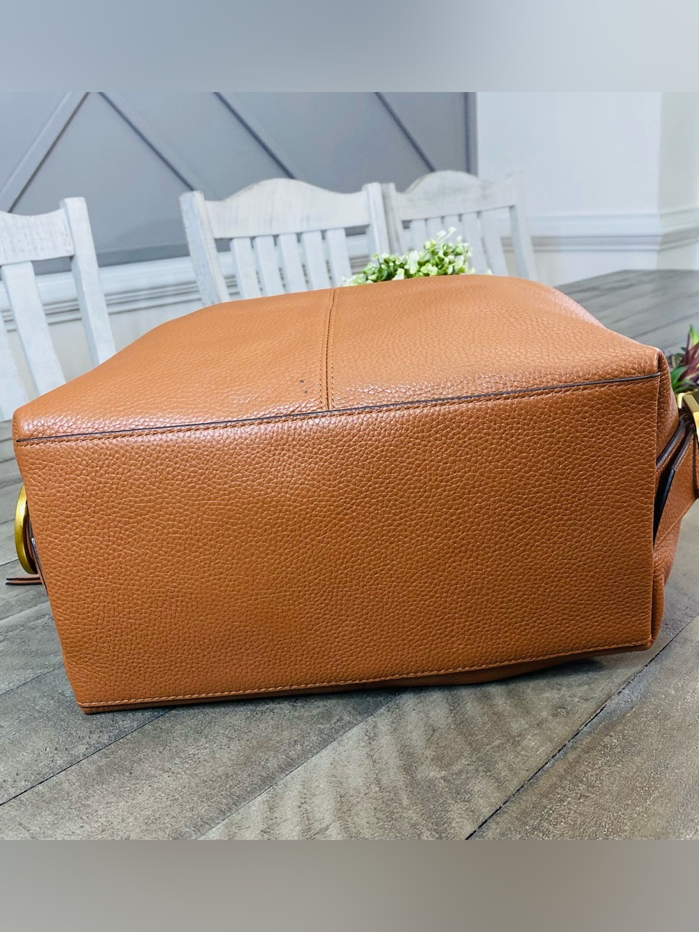 J. Crew Cognac Brown Leather Satchel - Picture 10 of 12
